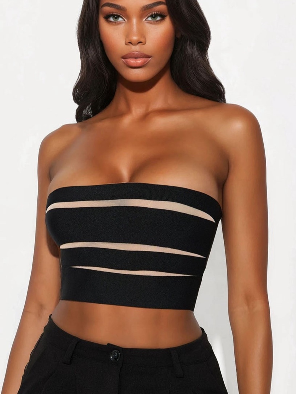 Bandage tube top-black